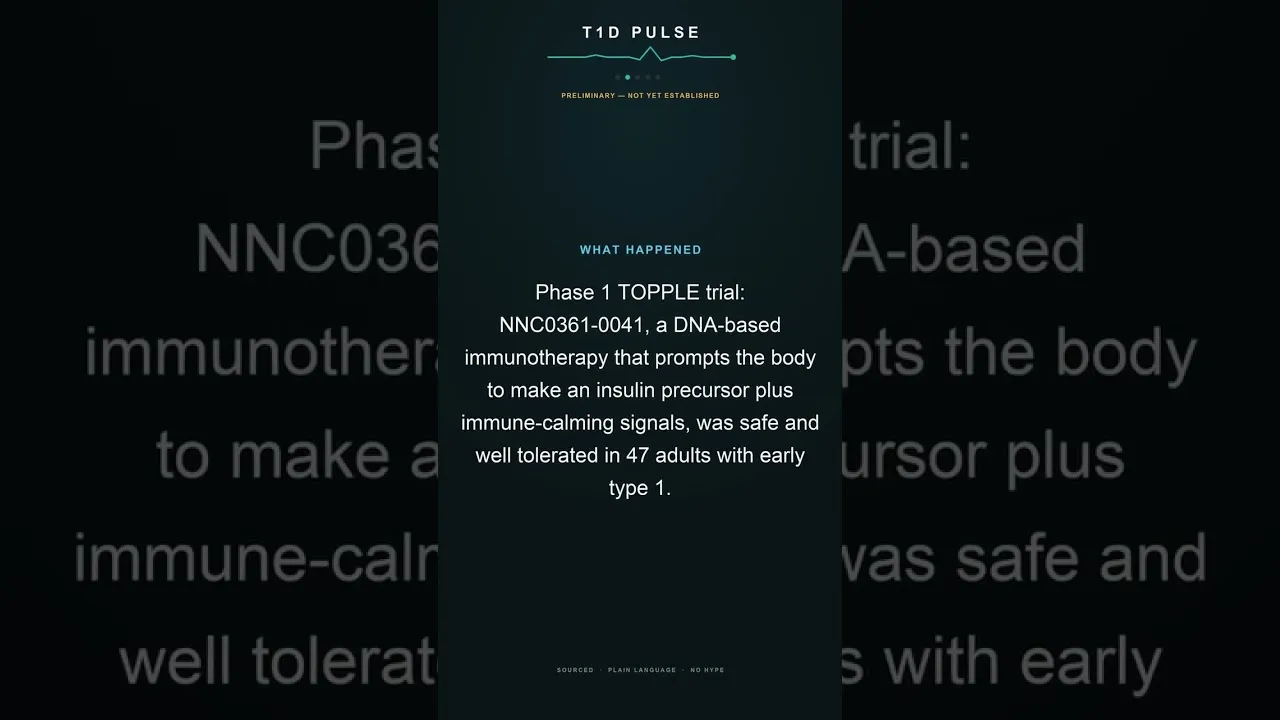 Video still from T1D Pulse: New DNA-Based Immunotherapy Passes First Safety Test in Adults with Type 1 Diabetes